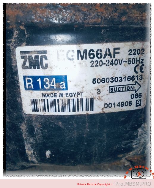Compressor, ZMC EGM66AF,  is an excellent fit for a 10-foot refrigerator mbsmpro
