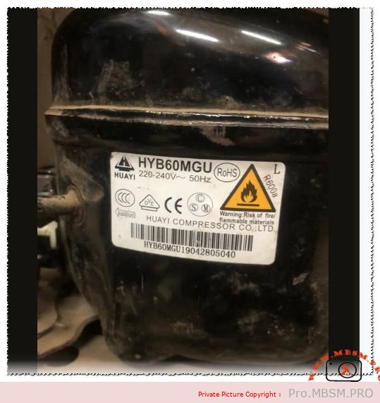 Huayi HYB60MGU Compressor 1/7 HP R600a LBP mbsmpro