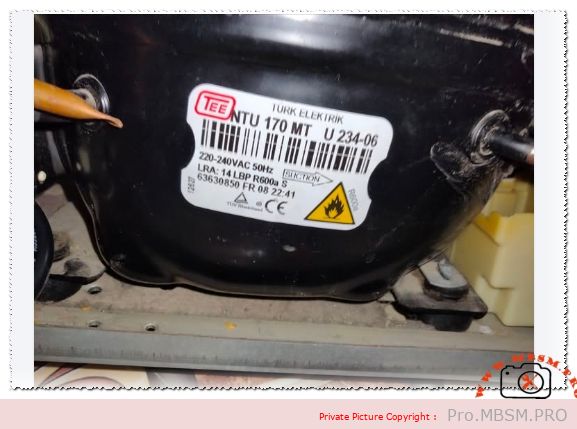 TEE NTU 170 MT Compressor 1/4 HP R600a mbsmpro