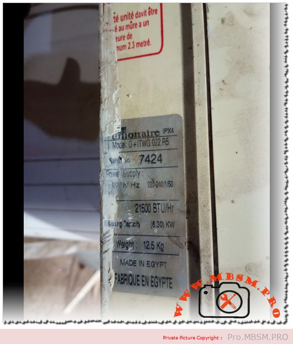Unionaire G+ ITWG 022 R5 Air Conditioner Specifications, 21500 BTU Cooling Capacity, Technical Manual and Installation Guide mbsmpro